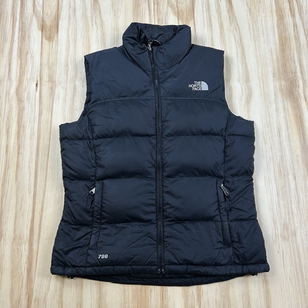 The North Face Women's 700 Fill Puffer Vest Black Medium Full Zip Down Outd